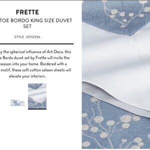 Frette Mistletoe Duvet Cover - Nordic Blue/SandStone - Queen